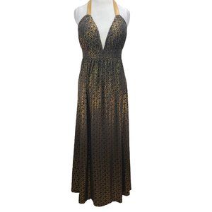 COOGI LOGO halter maxi cocktail dress - SZ L